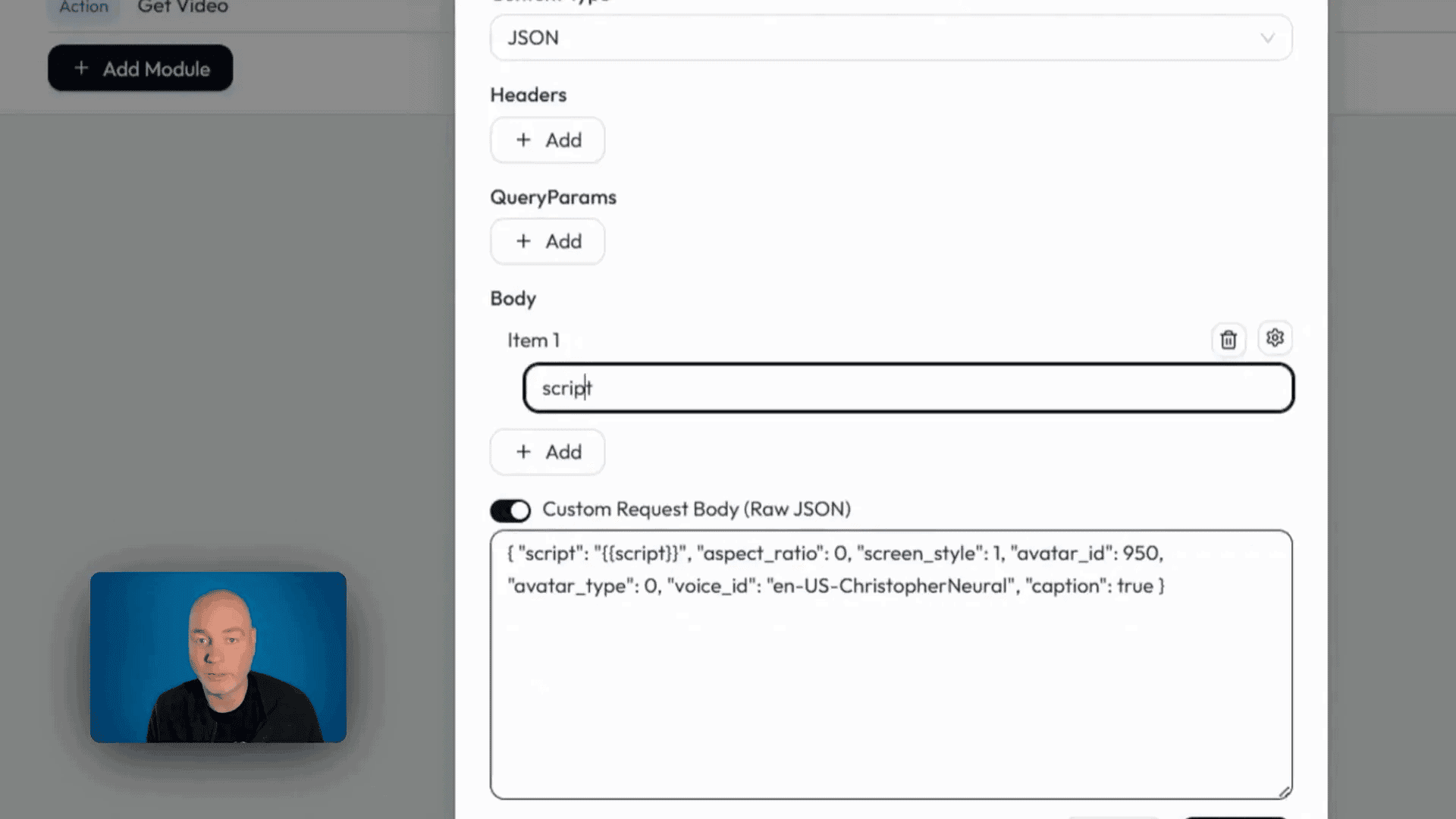 Creating a talking avatar video with Jog AI integration in Bitflows